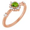 14K Rose Peridot and .167 CTW Diamond Ring Ref. 15641456